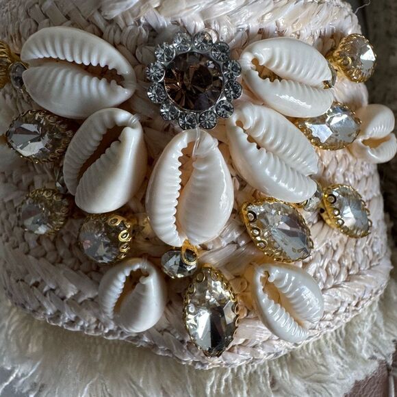 Shell And Jeweled BOHO espadrille Sandals Size 42 - Picture 10 of 10